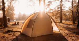 Cozy Fall Camping Adventure Wallpaper