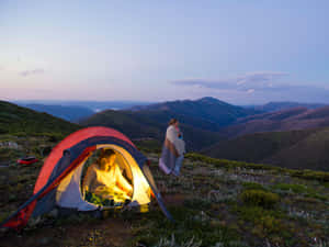 Cozy Fall Camping Adventure Wallpaper