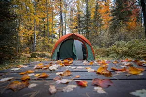 Cozy Fall Camping Scene Wallpaper