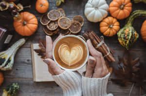 Cozy Fall Coffee Aesthetic Wallpaper