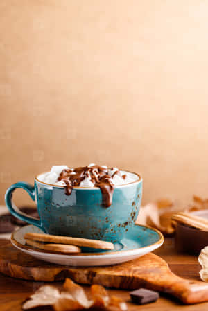 Cozy Hot Chocolate With Whipped Cream Wallpaper
