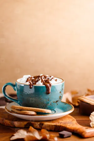 Cozy Hot Chocolate With Whipped Cream Wallpaper