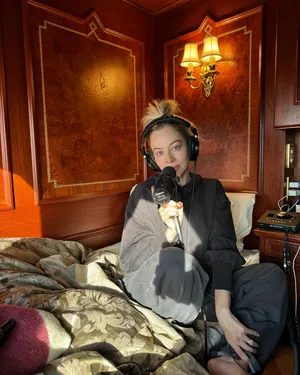 Cozy Recording Session Wood Paneled Room Wallpaper