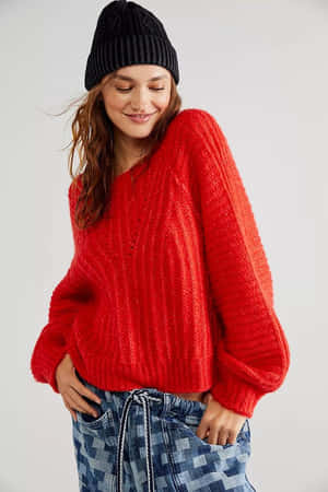 Cozy Red Sweater Wallpaper
