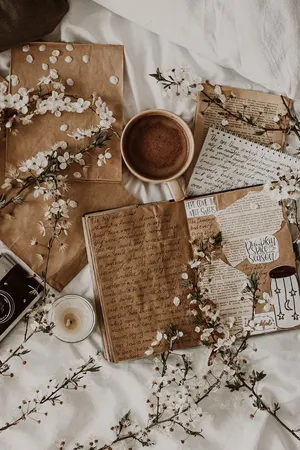 Cozy Vintage Journaling Scene Wallpaper