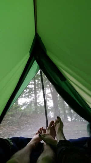 Cozy Winter Campsite Wallpaper