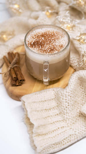 Cozy Winter Cinnamon Hot Chocolate Wallpaper