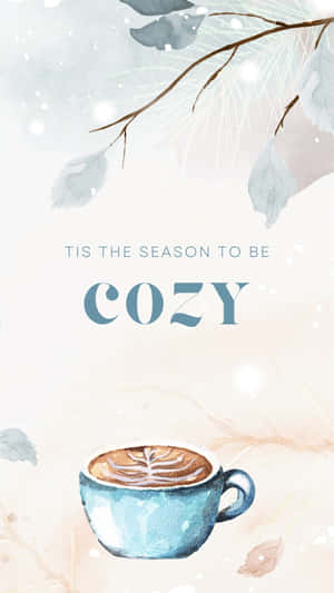 Cozy Winter Coffee Illustration Wallpaper