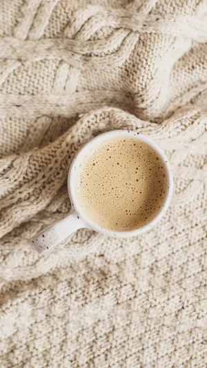 Cozy Winter Coffeeand Knitwear Wallpaper