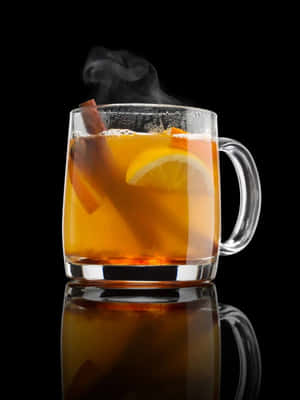 Cozy Winter Drinks By The Fireplace Wallpaper