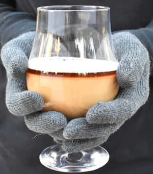 Cozy Winter Drinks By The Fireplace Wallpaper