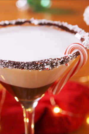 Cozy Winter Drinks By The Fireplace Wallpaper