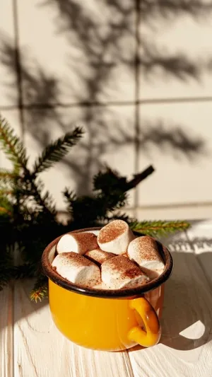 Cozy Winter Hot Chocolate Mug Wallpaper