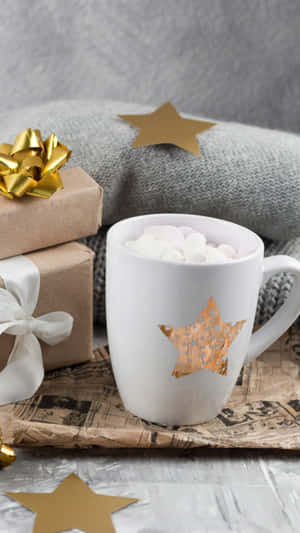 Cozy Winter Hot Chocolateand Gifts Wallpaper