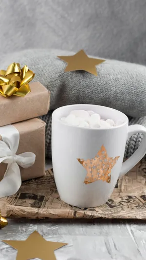 Cozy Winter Hot Chocolateand Gifts Wallpaper
