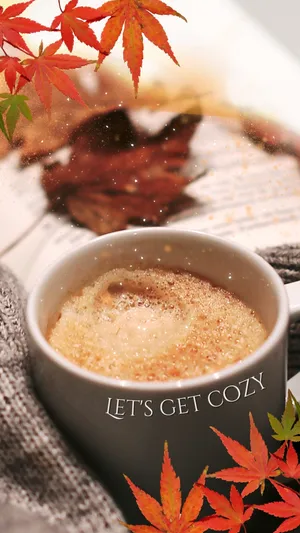 Cozy Winter Mugand Autumn Leaves Wallpaper