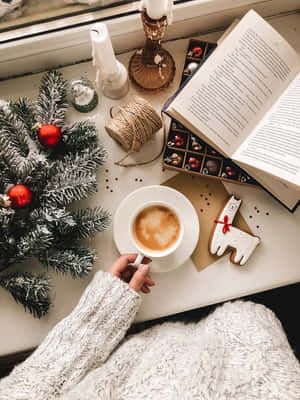 Cozy Winter Readingwith Coffee.jpg Wallpaper