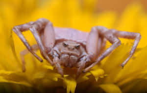 Crab Spideron Yellow Flower Wallpaper