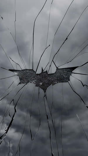 Cracked Glass Batman Symbol Wallpaper