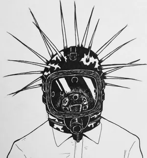 Craig Jones Spiky Mask Drawing Wallpaper