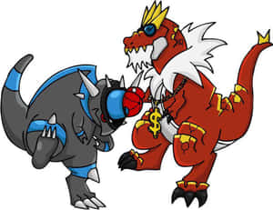 Cranidos And Tyrantrum With Bling Wallpaper