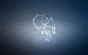 Cranidos White Outline Wallpaper