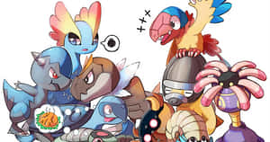 Cranidos With Other Pokemon Wallpaper