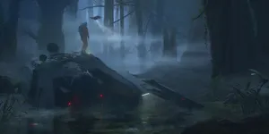 Crashed Starfighteron Dagobah Wallpaper