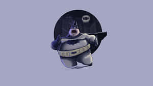 Crazy Cartoon Fat Batman Minimal Art Wallpaper