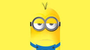 Crazy Cartoon Minion Disturbed Face Yellow Desktop Wallpaper