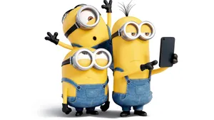 Crazy Cartoon Minion Selfie Wallpaper