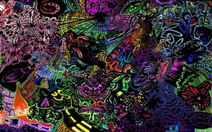 Crazy Colorful Abstract Art Wallpaper