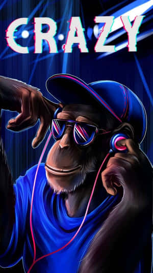 Crazy Dj - A Monkey Wearing Headphones Wallpaper