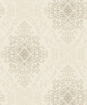 Cream Silver Floral Pattern Wallpaper