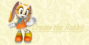 Cream The Rabbit With Cheese In A Beautiful Landscape Wallpaper