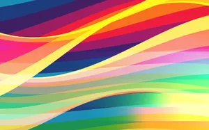 Create A Colorful Space With This Abstract Rainbow Curves Wallpaper Wallpaper