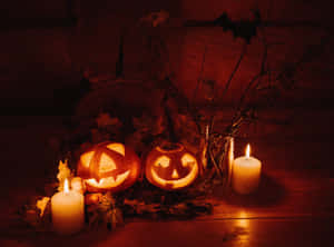 Create The Perfect Spooktacular Mood With Halloween Candles Wallpaper