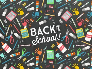Creative Back-to-school With Supplies Wallpaper