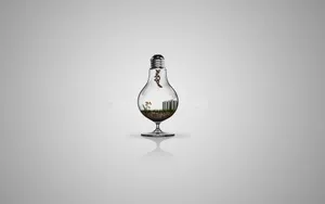 Creative Eco Lightbulb Terrarium Wallpaper