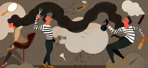 Creative Hair Styling Illustration Wallpaper