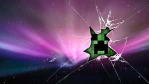 Creeper Face Breaking Through Glass Wallpaper