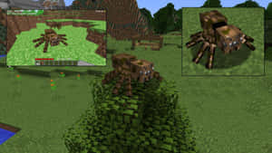 Creepy Minecraft Spider Lurking In The Darkness Wallpaper