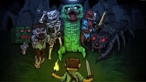 Creepy Minecraft Spider Lurking In The Shadows Wallpaper