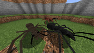 Creepy Minecraft Spider Lurking In The Shadows Wallpaper