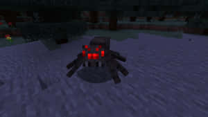 Creepy Minecraft Spider Lurking In The Shadows Wallpaper