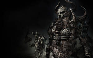 Creepy Norse Warrior In Armor Wallpaper