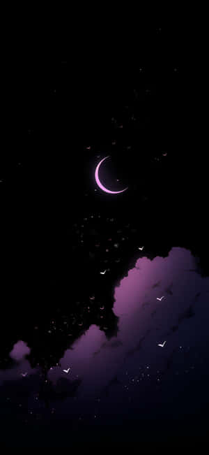 Crescent_ Moon_and_ Stars_ Aesthetic_ Wallpaper Wallpaper