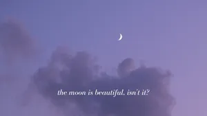 Crescent Moon Over Clouds Wallpaper