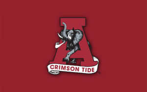 Crimson Tide Logo On A Red Background Wallpaper