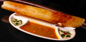Crispy Dosawith Chutneysand Sambar Wallpaper